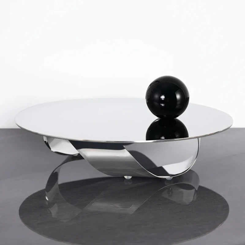Stainless Steel Round Storage Tray Nordic Modern Display Plate Mirror Polished Decorative Accent Piece for Home Table Decor