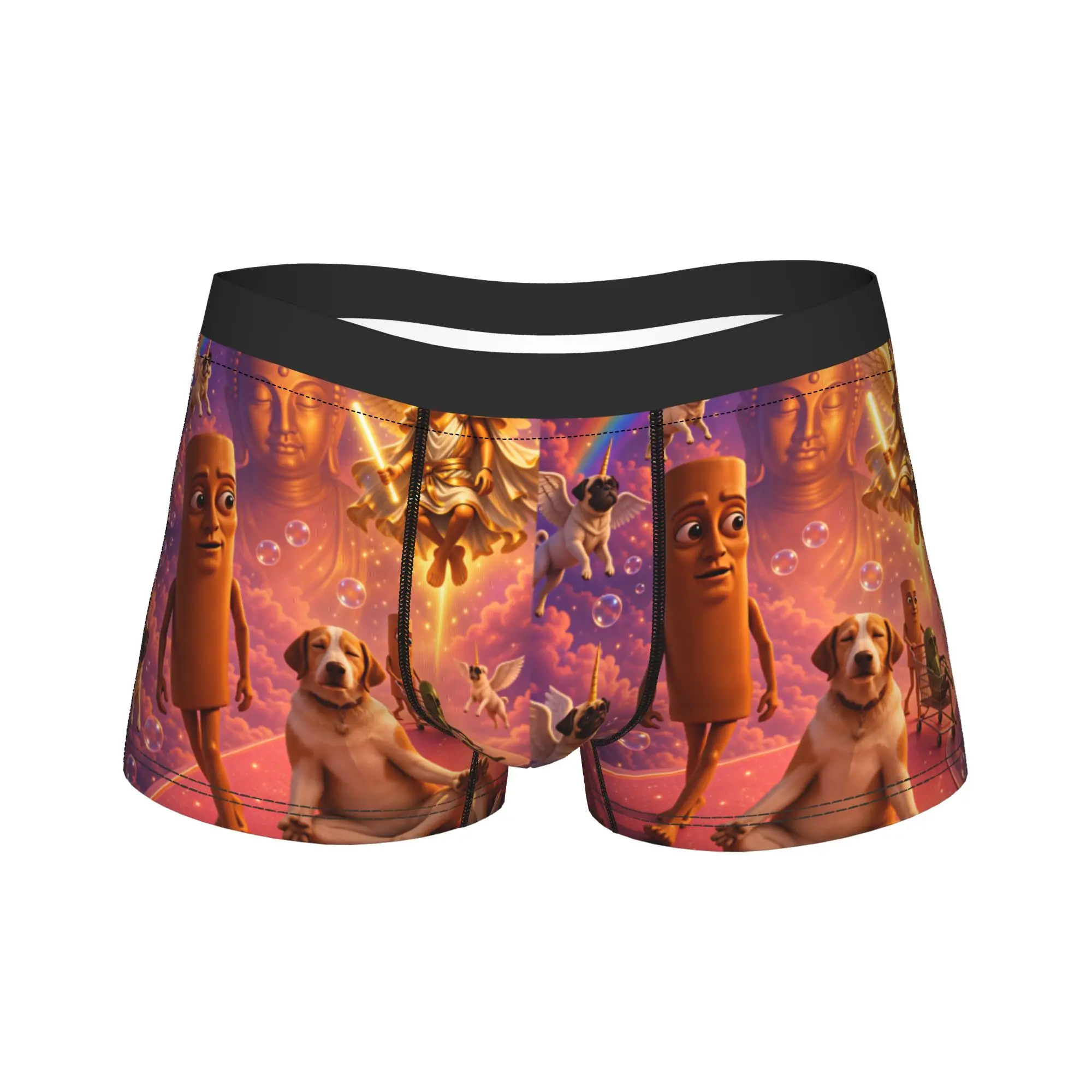 Tung Tung Sahur Angel Heaven Rainbow Funny Meme Underwear  Printed Boxer Shorts Trenky Man Panties Soft Trend Boxer Brief