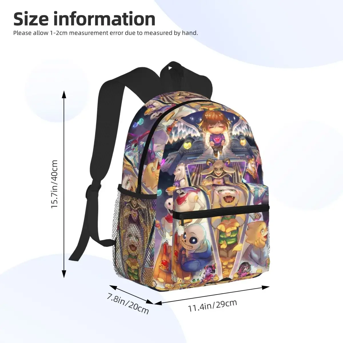 Undertale Cartoon Student Backpack School Bag Hiking Travel Daypack for Boys Girls Fashion Bookbag Shoulder Bags