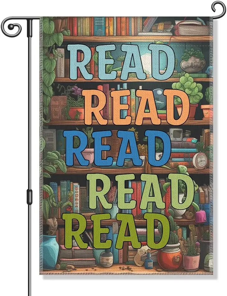 Read Garden Flag for Book Lovers, Library Yard Flag for Book Club National Park, Bookish Yard Decor for Books Lover Readers jjp