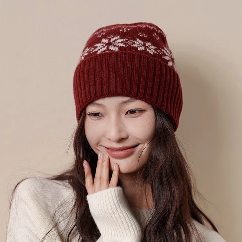 2026 New 100% Wool Beanie Women's Winter Warm Knitted Hat Skiing And Running Winter Hat Russian Hat Men's Cap Skull Cap