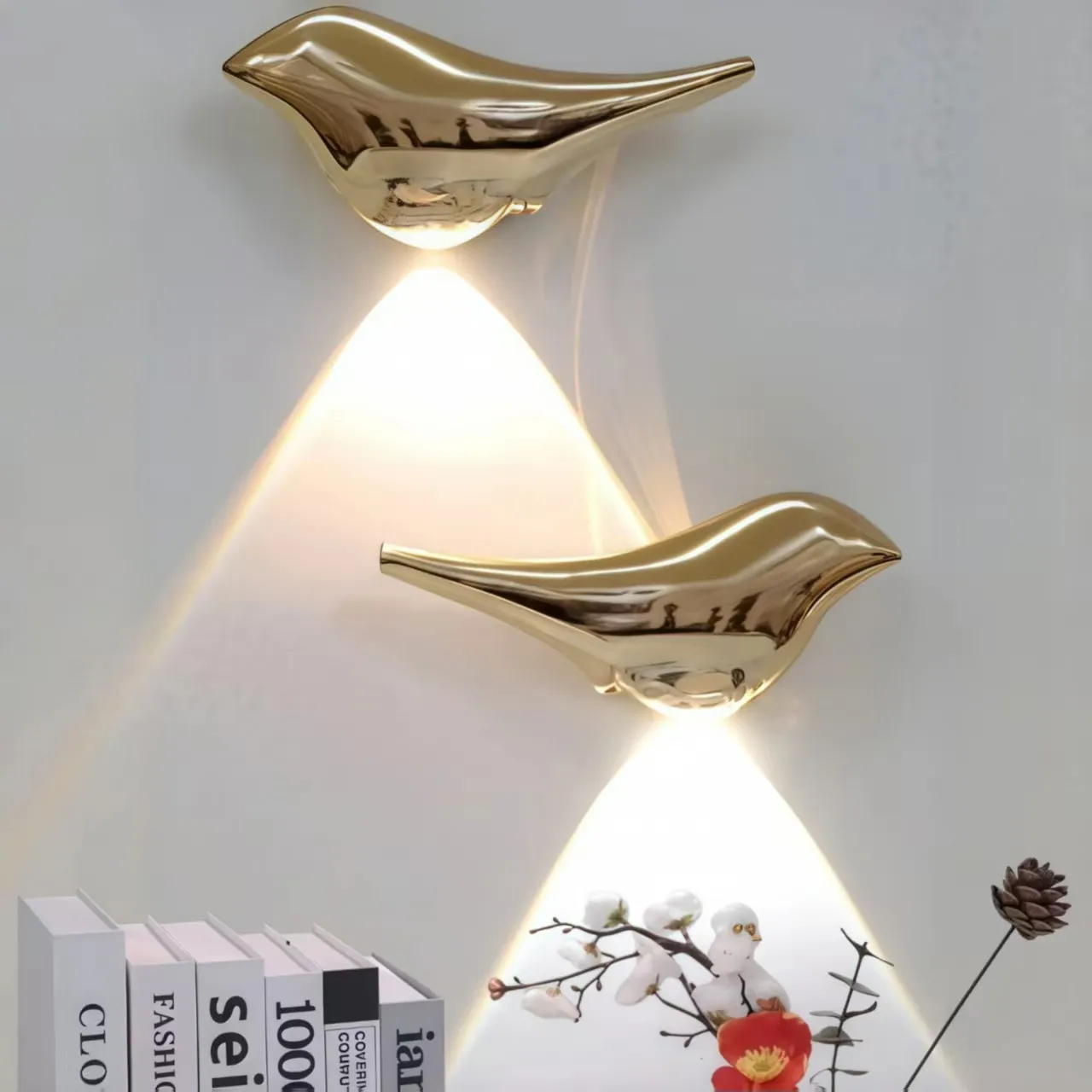 ホームデコレーション-ゴールド-小鳥-モダンスタイル-人感センサー-ナイトライト-調光可能-室内用-寝室、浴室、階段に