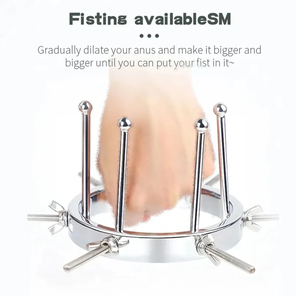 Metal Anal Dilator Adjustable Vaginal Medical Mirror Couples Fist Sex Toys Enema Wash Speculum Device BDSM Expander Ass Tools 18