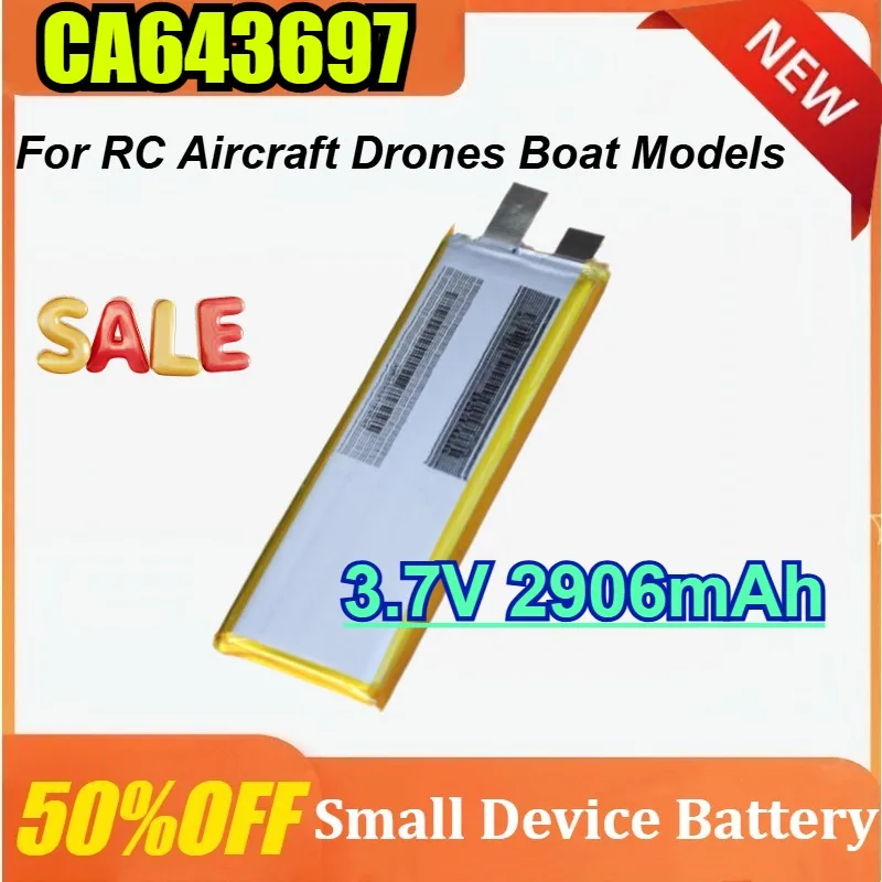 

CA643697 3.7V 2906mAh Lithium Polymer Battery Cell 5C Rate – er For RC Aircraft Drones and Boat Models PowLithium Batteries