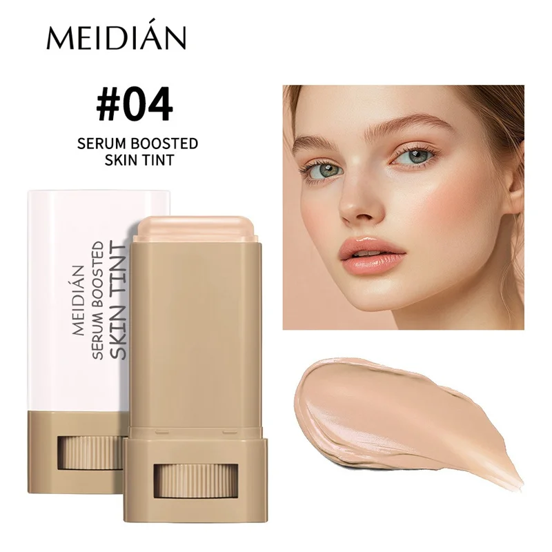 Hautfarbener Foundation-Stick in 6 Farben mit Serum-Boost, Seidiger Textur, Feuchtigkeitsspendende Abdeckung, Concealer-Basis, Gesichtskontur-Stick Make-up – Detail 9