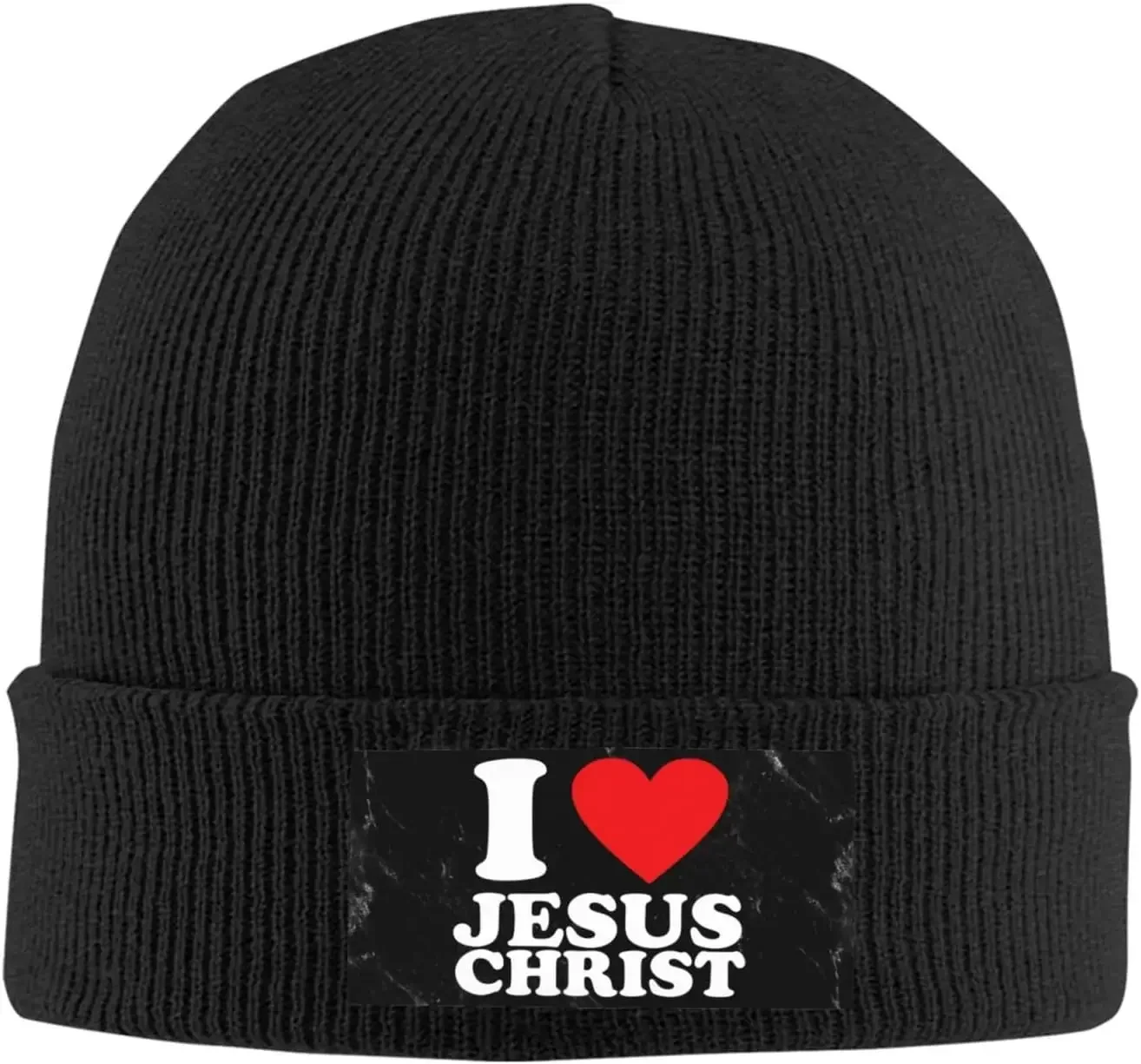 I Love  Christ Knit Beanie for Men Women Winter Warm Knit Beanie Hatblack