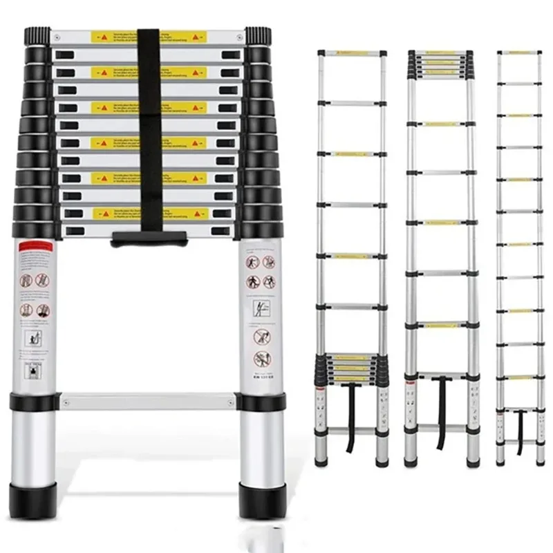 3.2m Verdikte Multifunctionele Telescopische Ladder Draagbare Thuis Aluminium Techniek Ladder Outdoor Lifting Bamboe Ladder