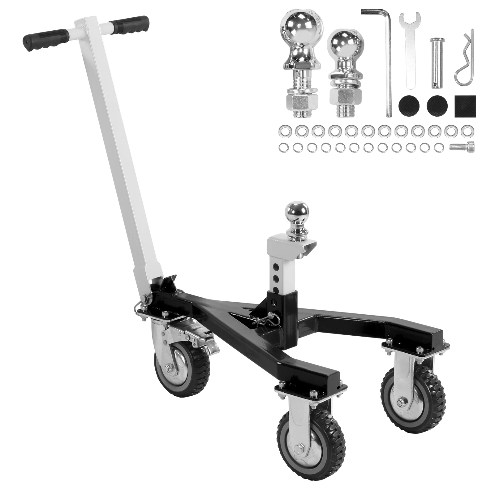 

Trailer Mover Dolly 3500 Lbs Tongue Weight Trailer Tug with 2 in & 2-5/16 in Ball Angle Adjustable Suitable for RV Boat Camper