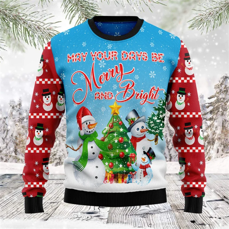 

Funny Party Ugly Halloween Christmas Man Sweater Gift Santa Claus Pullover Men's 3D Sports Shirt And Autumn/winter Tops Clothing
