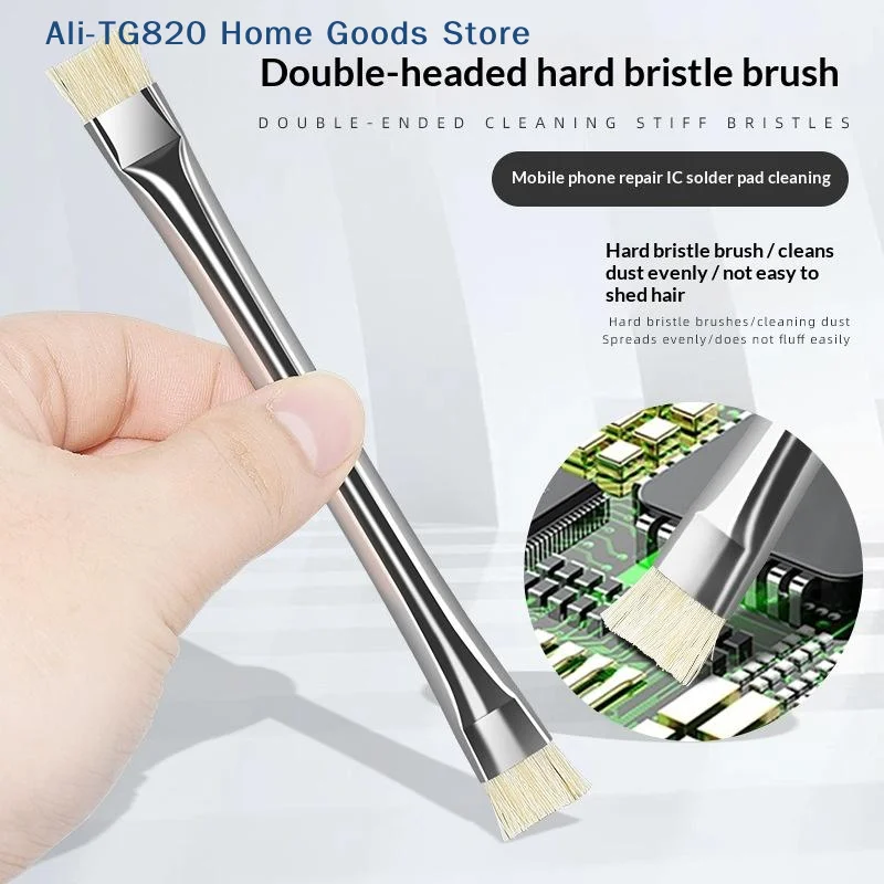 [TG820][W] Dual Headed Anti Static Soft Bristle Brush For Phone Mainboard Repair Dust Clean