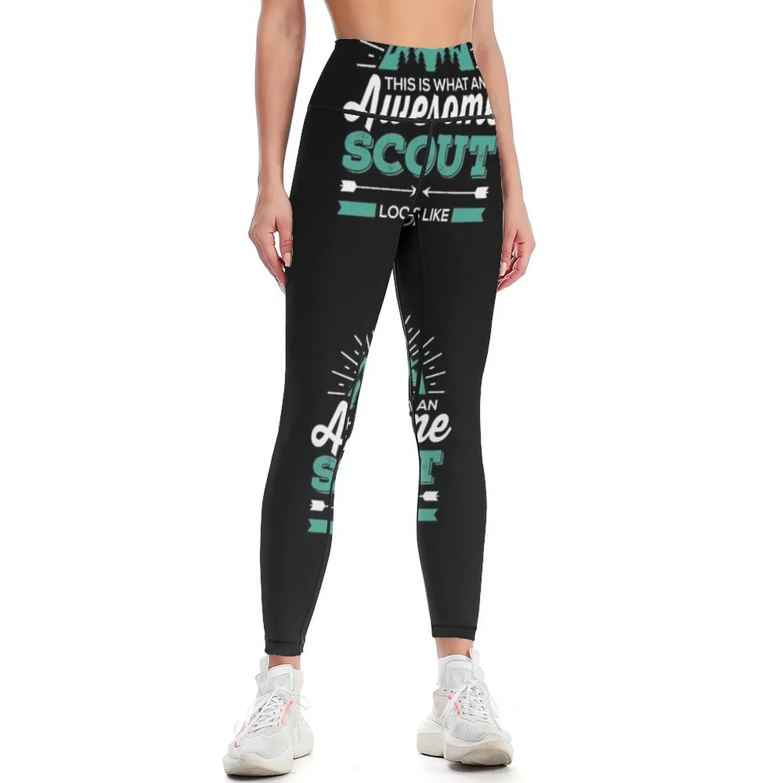 This Is What An Awesome Scout Looks Like | Scout Leader Shirt Gift Leader Girl Apparel Boy Sc Leggings trousers Womens Leggings