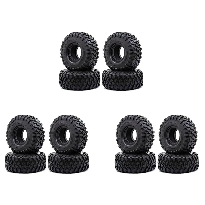 FBIL-12PCS 118MM 1.9 Rubber Tires Tyres Wheel For 1/10 RC Crawler Car Axial SCX10 90046 AXI03007 Traxxas TRX4 D90 Tamiya CC01