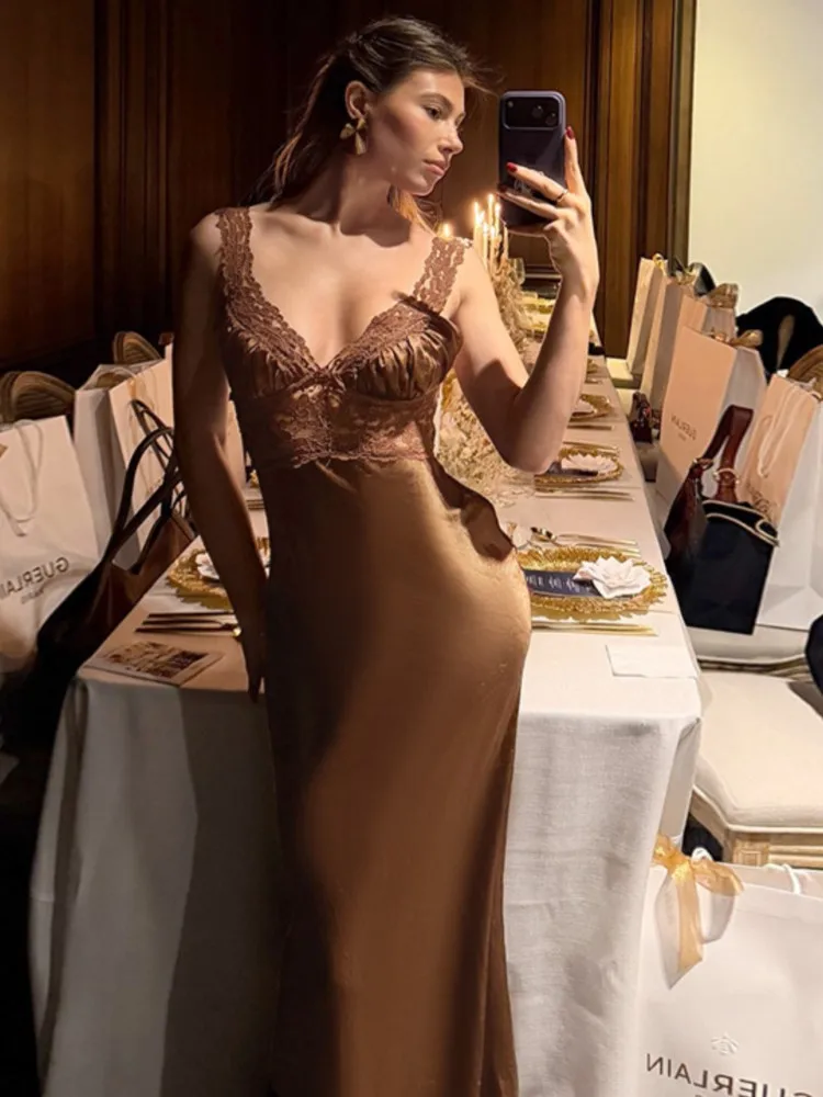 Sleeveless Backless Slim Sexy Maxi Dress 2026 Spring Summer Women Party Y2K Concise Bodycon Elegant Dresses Female Clothing