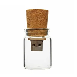 JASTER Funny Memory Stick 128GB Creative Gift Pen Drive 64GB Glass Drift Bottle with Cork U Disk 32GB High Speed USB Flash Drive