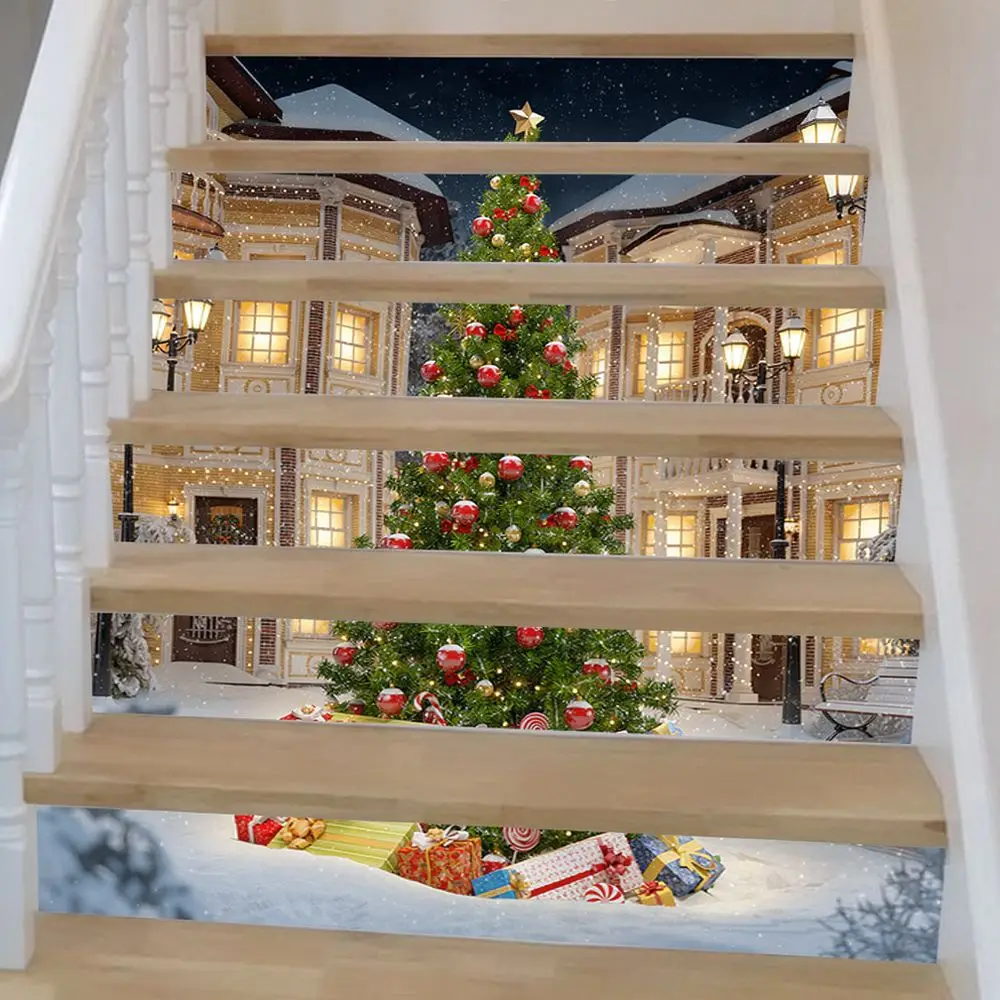 Creative Staircase Decorative Wall Decals PVC Stickers Waterproof Removable Mural For Modern Home Interior Renovation