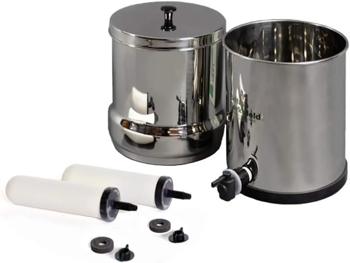 2.24 Gallon Gravity-Fed Water Filter System- Stainless Steel with 2x ATC Super Candle Filters