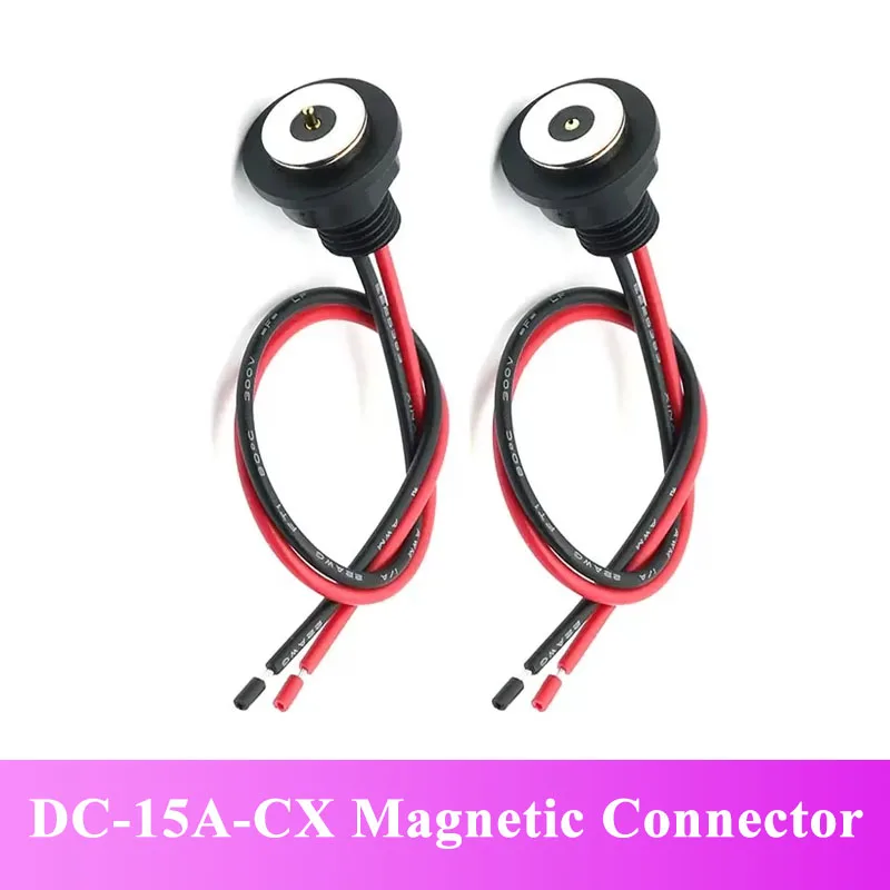 DC-15A-CX Magnetic Connector with Line Thread Waterproof Terminals 1.2M Charging Power Cord  Magnetic Contacts Male Female Plug