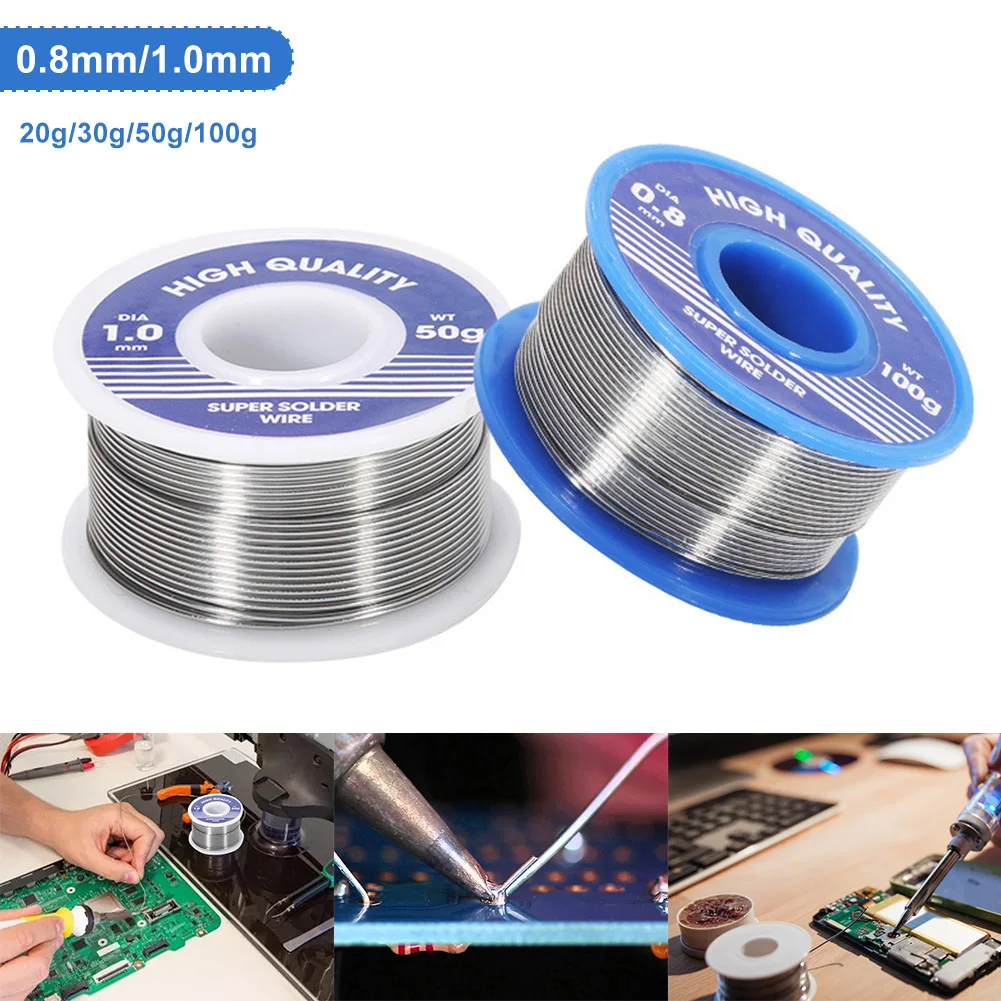 

20g/30g/50g/100g Tin Wire Melt Soldering Wire Roll No-clean Low Melting FLUX 0.8mm 1.0mm 2.0% No Need Solder Powder