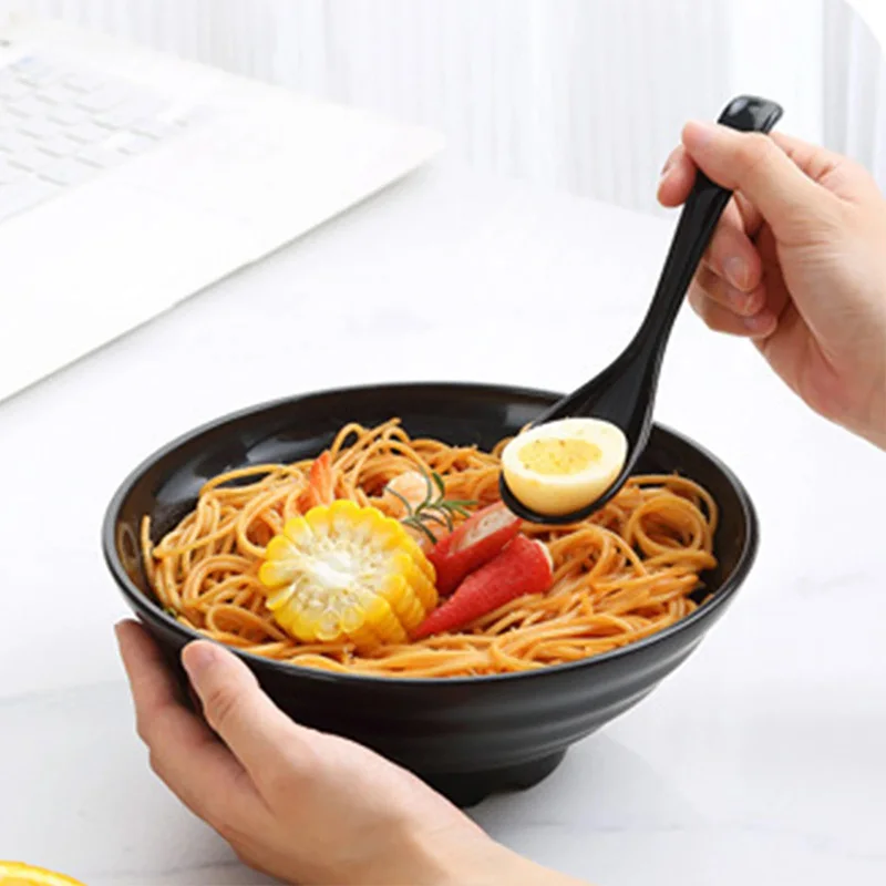D5 Ramen Bowl Large Striped Fruit Bowl Large Caliber Capacity High Temperature Resistance Kitchen Utensils Tableware Noodle Bowl