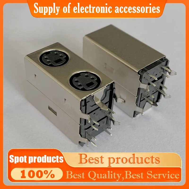 Mouse and keyboard socket, double-layer 4P motherboard, 4-core 8-hole S-terminal adapter, female socket MDC2-4-50