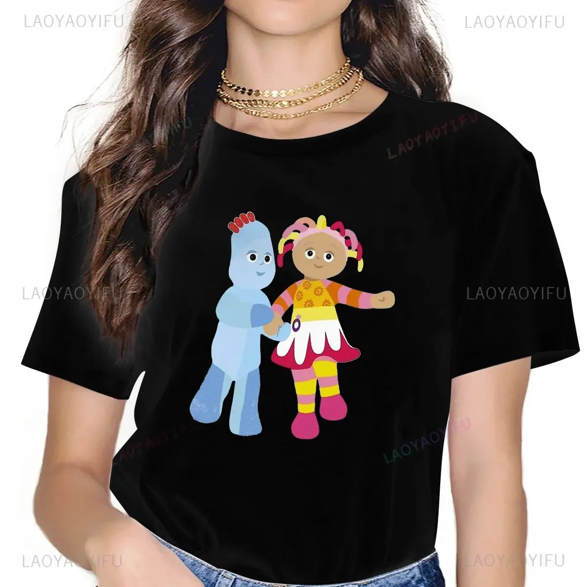 Kawaii ผู้หญิง T เสื้อ Night Garden อารมณ์ขัน Unisex TEE เสื้อการ์ตูนอะนิเมะแขนสั้น Crewneck เสื้อยืด Original เสื้อผ้า