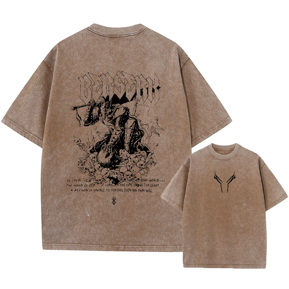 T-Shirt Homme Sans Manches Bloody Guts Berserk – Style Vintage Acid Wash