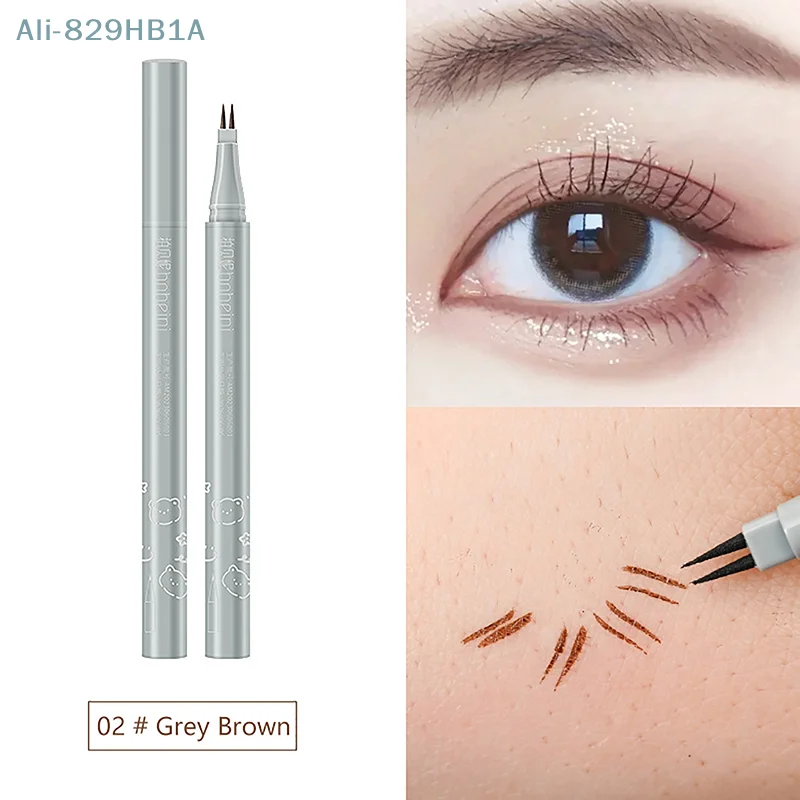 Ultra Fine Double Forked Tip Liquid Eyeliner Lower Eyelash Pen Ultra-thin Quick Dry Smooth 2 Points Eye Liner Lower Lash Pencil