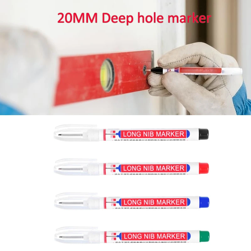20mm Long head marking pen wooden work quick drying waterproof deep hole marking pen for glass ceramic Positioning marking tools