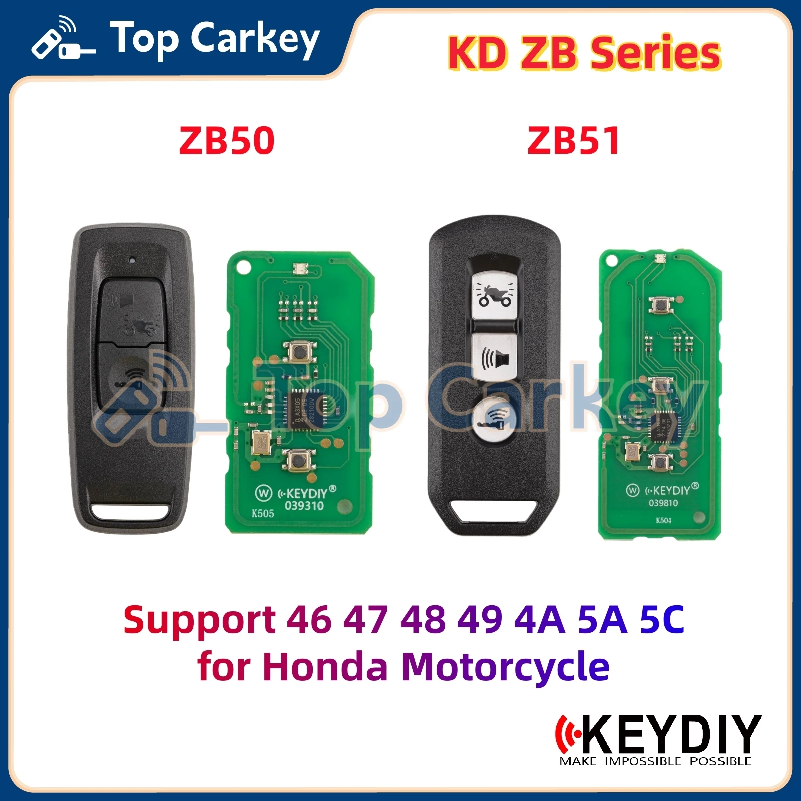 KEYDIY KD ZB50 ZB51 Universal Motorcycle Key Support 46 47 48 49 4A 5A 5C for Honda Motorcycle for KD-X2 KD MAX KD-X4