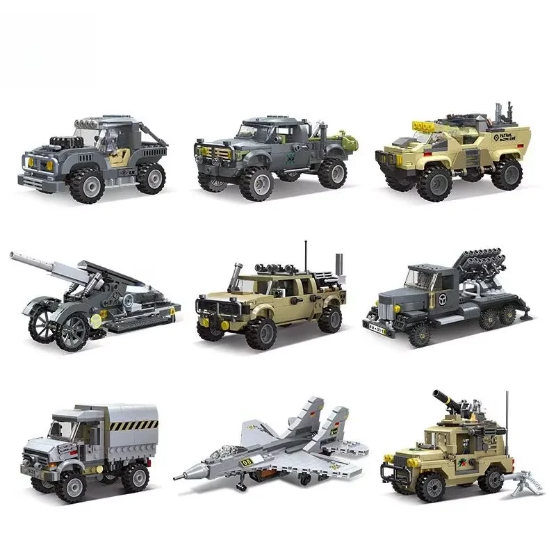 Small particles DIY mini fighter model assembling military building blocks gift