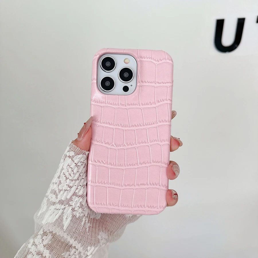 Funda de teléfono polaca de lujo para iPhone 17 Air 16 15 14 13 12 Mini 11 Pro Max X Xs Xr 8 7 Plus cubierta de piel de cocodrilo a prueba de golpes