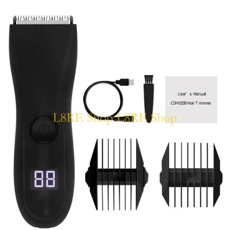 

L8RE Electric Groin & Body Hair Trimmer for Men Waterproof Pubic Hair Trimmer for Men Rechargeable Groomer Trimmer Shaver