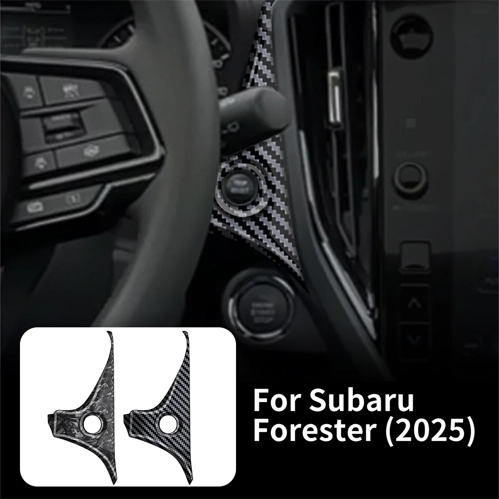 

Carbon Fiber Forged Carbon Style Car Start Button Frame Frame Sticker for Subaru Forester 2025 LHD ABS Interior Accessories