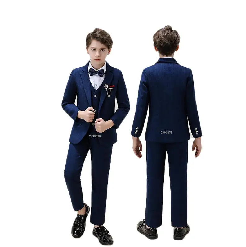 Russia Boys Spring Jacket Vest Pants Evening Dress Children Dance Costume Teeanger Kids Party Photograph Wedding Suit 90-170