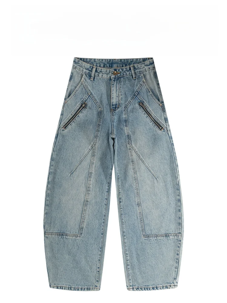 

BAIRBAOLIY Faionable High-Quali Vintage Hip Hop Patchwork Loose Knife Pants Men's Jeans Ci Casual Straight Leg Trousers