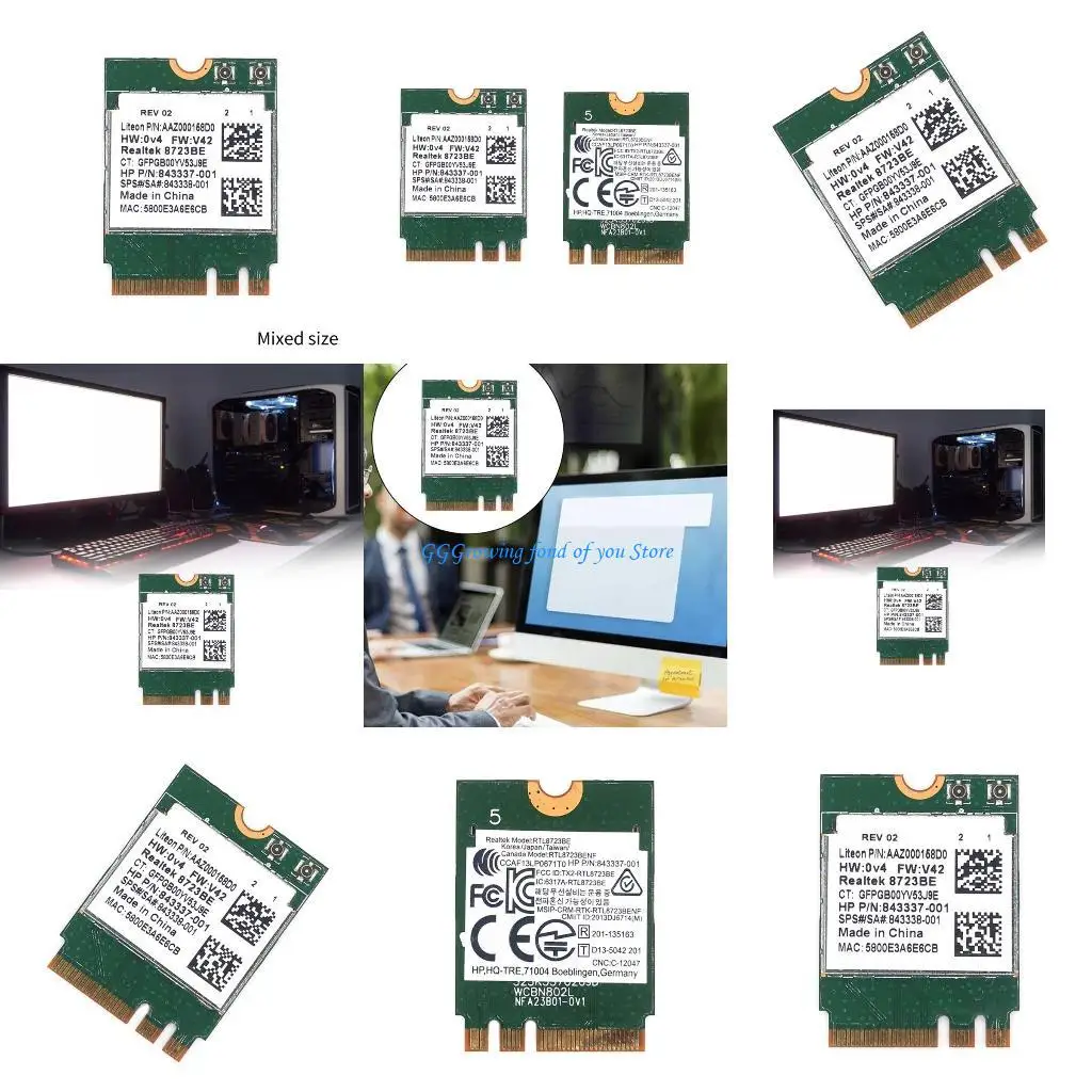 

H9EB RTL8723BE WIFI CARD Беспроводная сетевая карта 300M NGFF Bluetooth-совместимый4.0