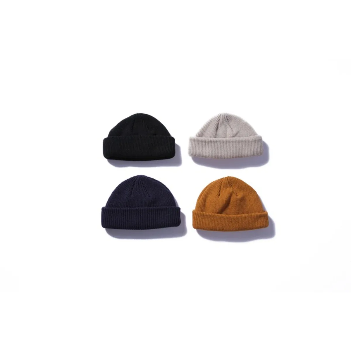 Navy Cold Hat Retro Tooling Beanies Knitted Short Dome Korean Version of The Versatile Hat