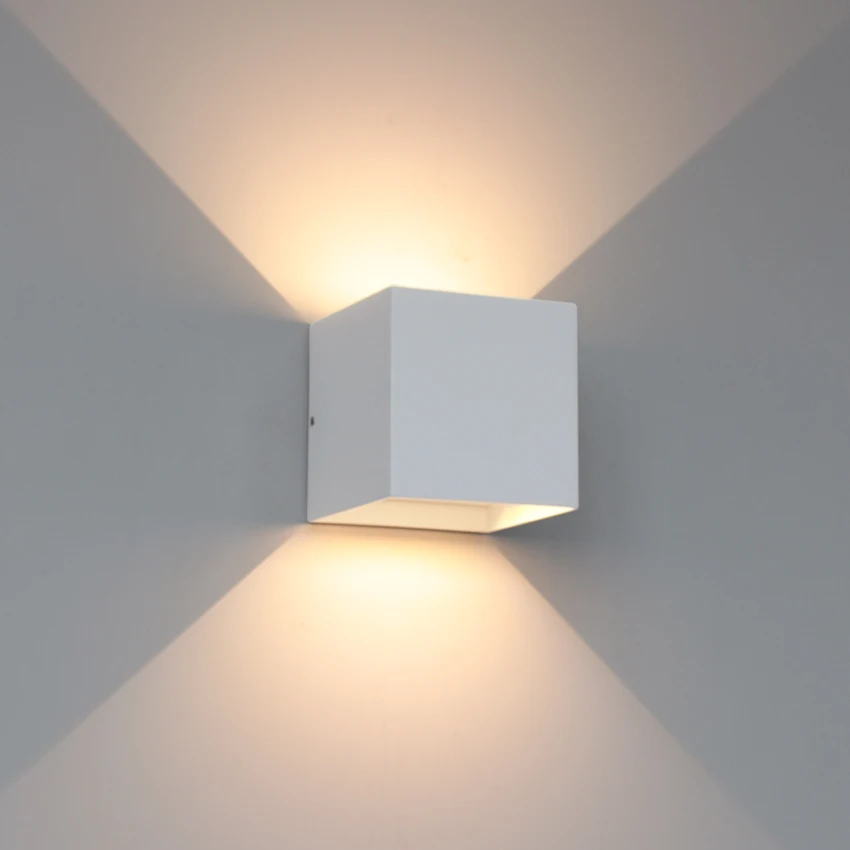 6 واط/12 واط LED مصباح الجدار مقاوم للماء باللون الأسود/الأبيض/الرمادي للإضاءة الداخلية والخارجية أضواء الجدار الألومنيوم التيار المتناوب 110 فولت 220 فولت