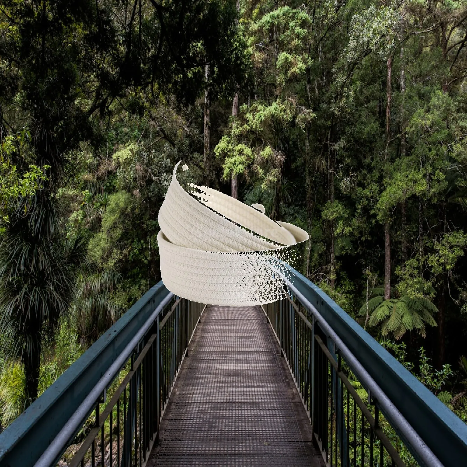 Woven Basket Set - Ronde kleine geweven manden van katoenen