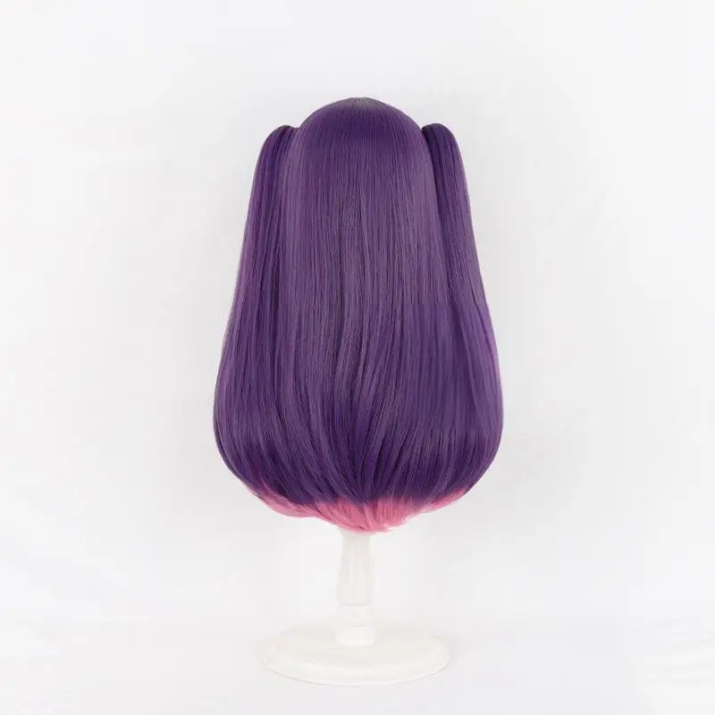 L-email wig rambut sintetis Anime 2.5 dimensi Wig Cosplay Miriella warna ungu 65cm Wig tahan panas