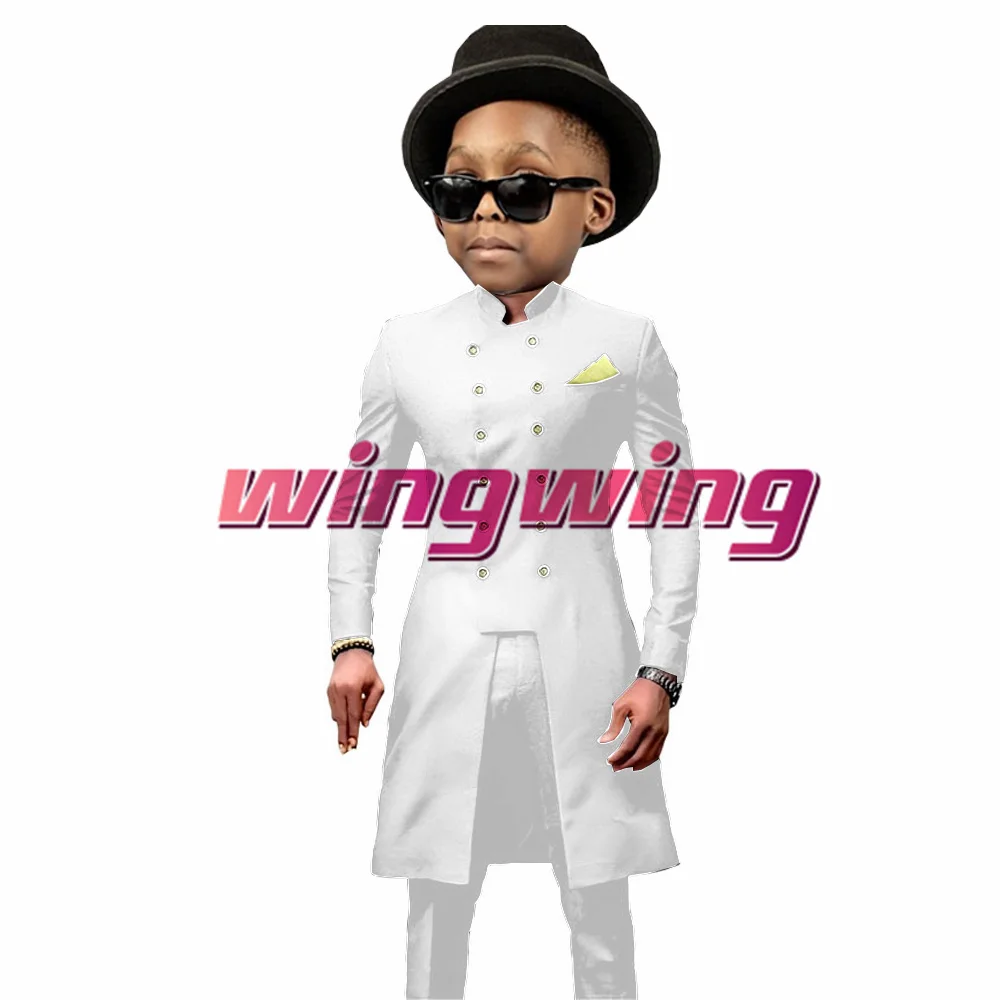 

Suit for Boys Wedding Tuxedo 2-Piece Long Jacket Double Breasted Pants Formal Kids Clothes 2-16 Years