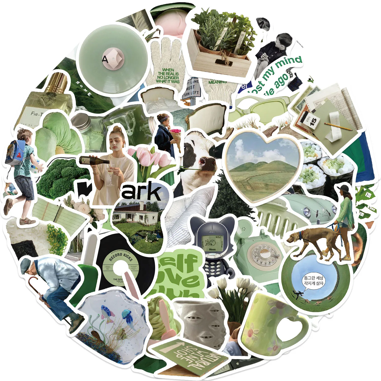 62Pcs，Spring style stickers, suitable for suitcases laptops skateboards phone cases，waterproofsticker