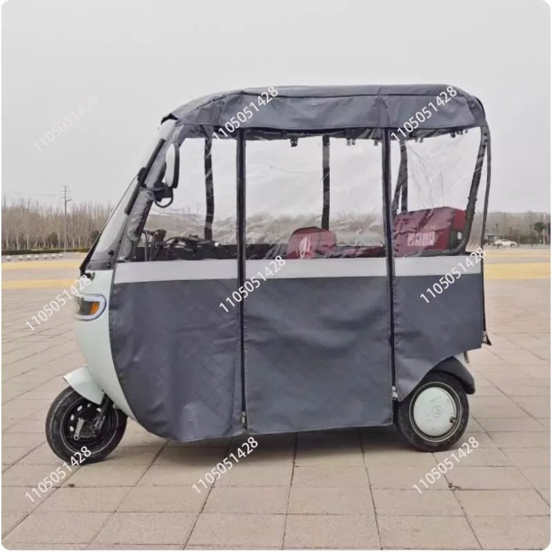 

Electric tricycle rain curtain shed, windproof thickened one-piece shed car curtain shed canopy coat