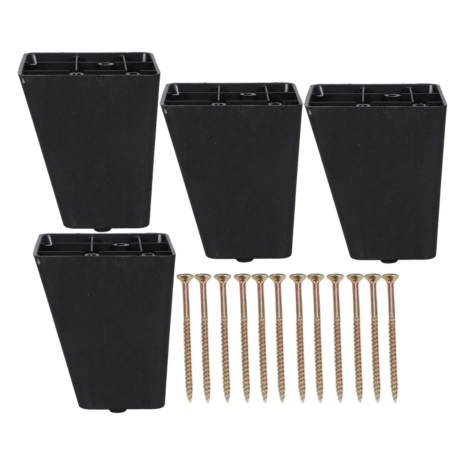 4Pcs Plastic Sofa Legs Heavy Duty Replacement Furniture Feet 9.3cm Tall for Couch Bed Cabinet Nonskid Stable Support Risers Home