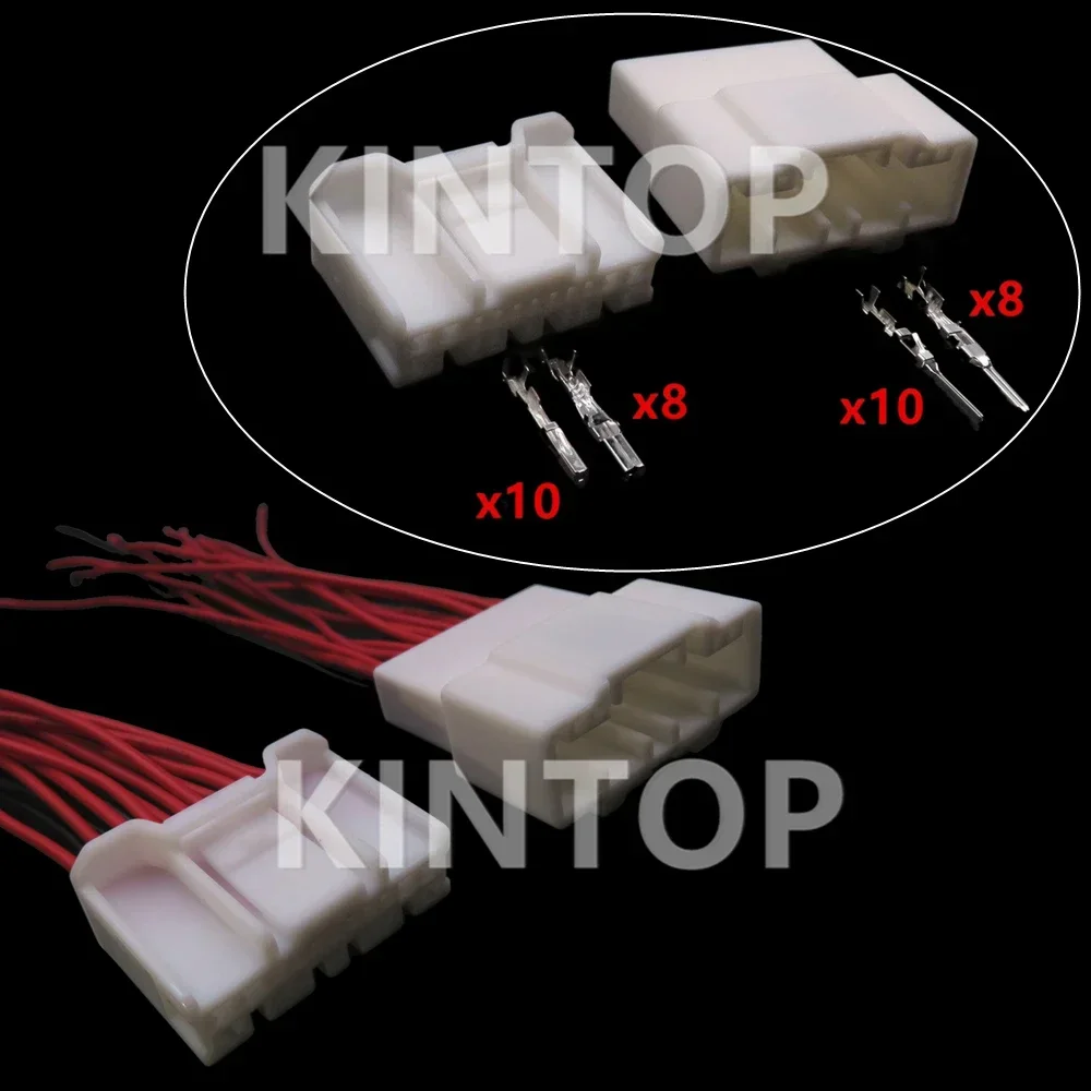 1 Set 18 Pins 6098-5641 6098-5631 AC Assembly Car Cable Harness Unsealed Connector With Auto Plastic Housing Composite Socket