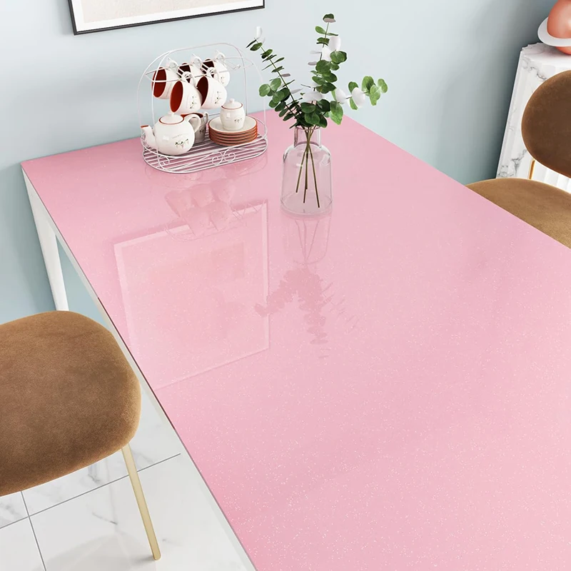 ورق جدران من الفينيل الوردي اللامع، ورق اتصال لامع على سطح الطاولة، طبقة لامعة قابلة للإزالة لدرج رف خزانة المطبخ