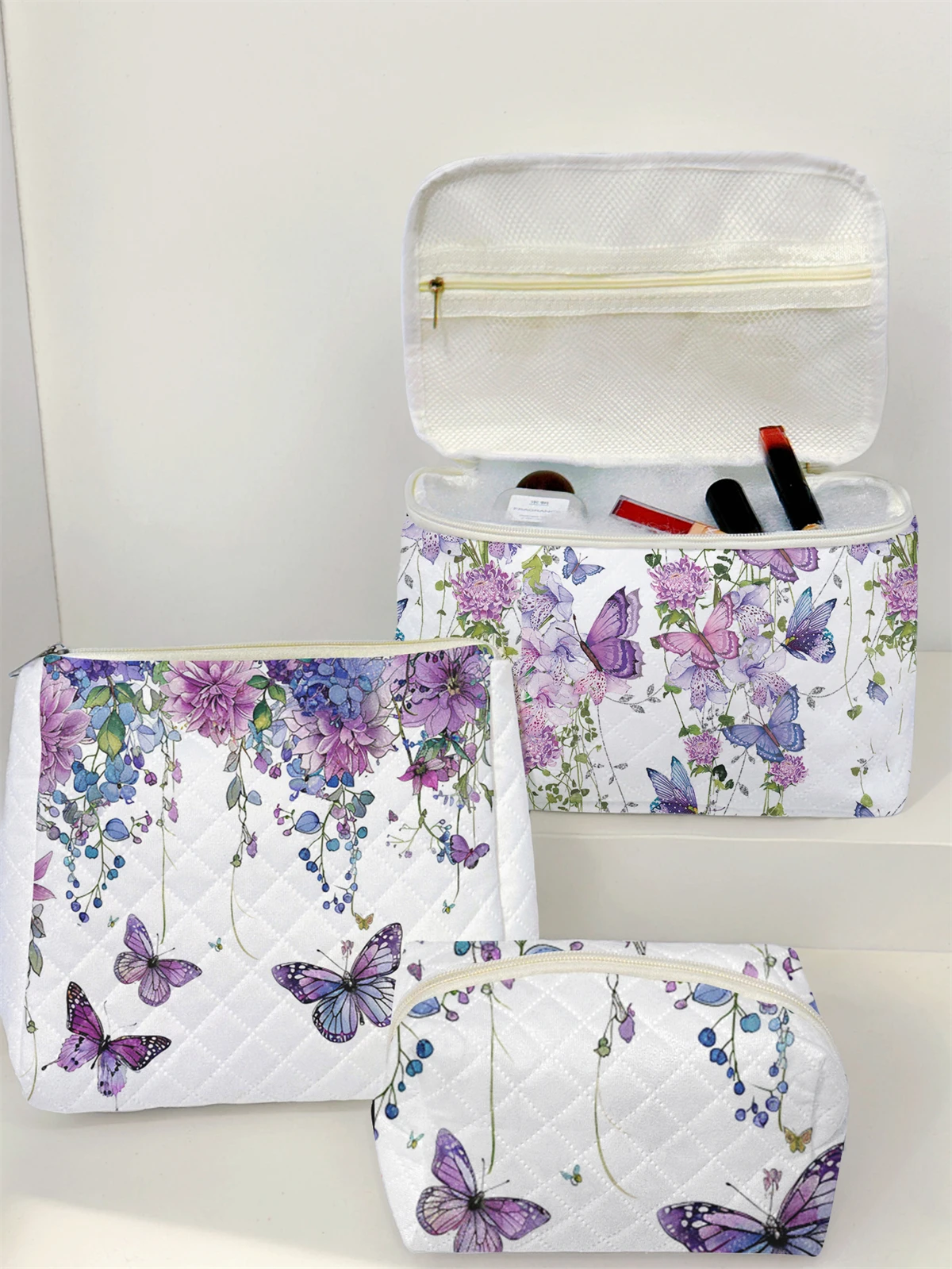 1 Set Portable Makeup Bag, Large Capacity Design, Easily Accommodate Your Cosmetics, Lightweight And Portable For Storing Cosmet