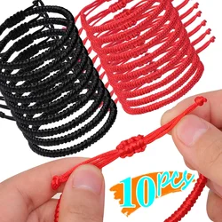 1-10Pcs Tibetan Thread Buddhist Bracelet Bangles Adjustable For Women Handmade Knot Amulet Red Rope Lucky Bracelet Charm Jewelry