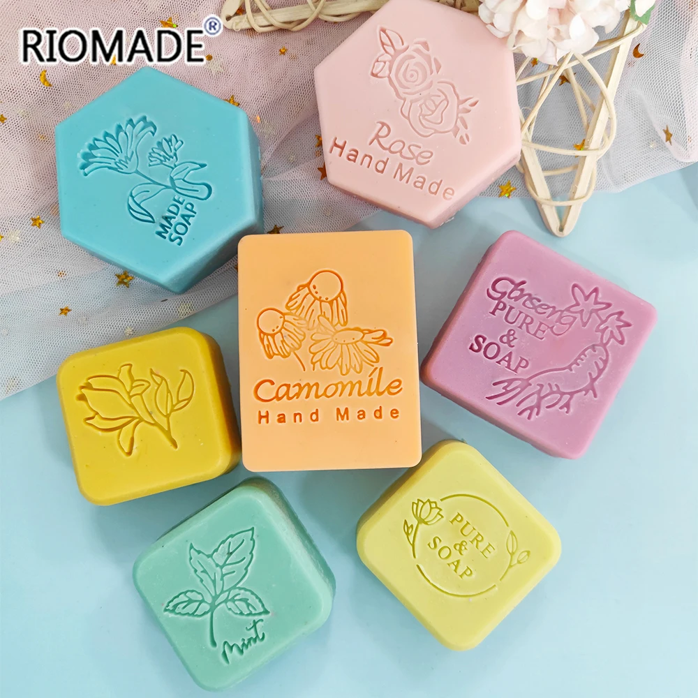 Calendula Rose Camomile Flower Plants Styles Soap Stamp Transparent Natural Resin Seal DIY Crafts Handmade Soap Making Tools