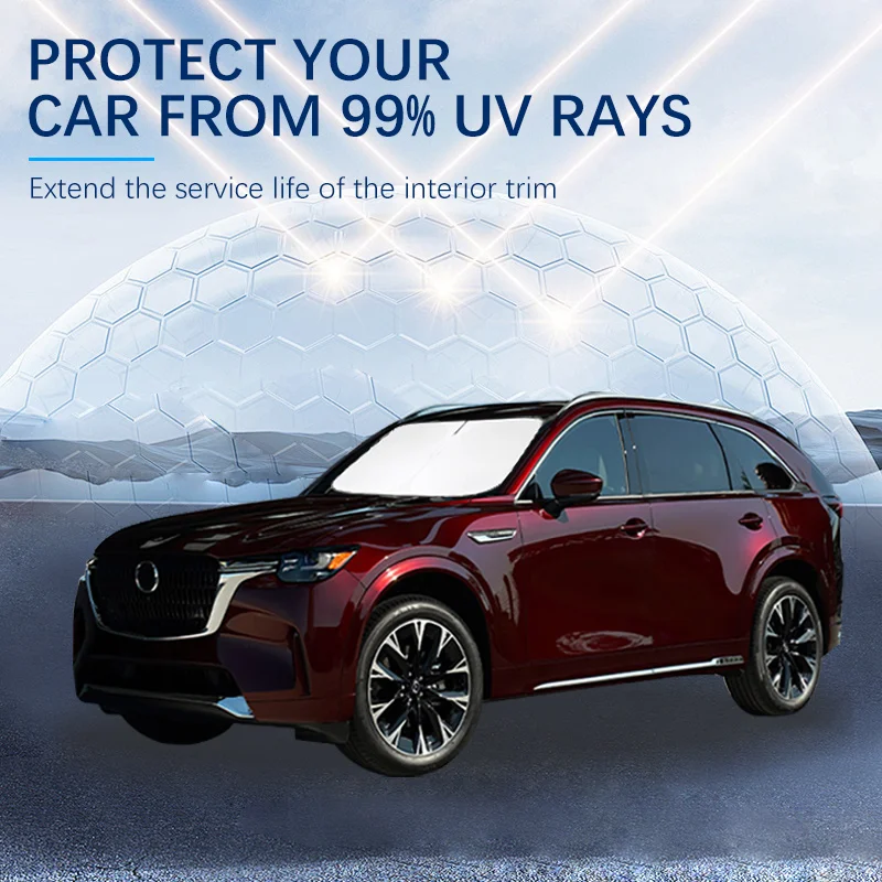 

Car Windshield SunShade Sun Visor Foldable Parasol Blocks UV Rays For Mazda CX90 2017-2024